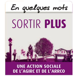 image violette et blanche de l'action sociale sortir plus de l'AGIRC et de l'ARRCO, bel'Age Services de Proximité, livraison de repas à domicile, service à la personne, Grenoble